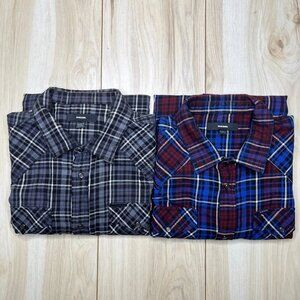 Diesel Men’s Plaid Classic Y2K Western Casual Button-Up Shirts Size L Lot of 2